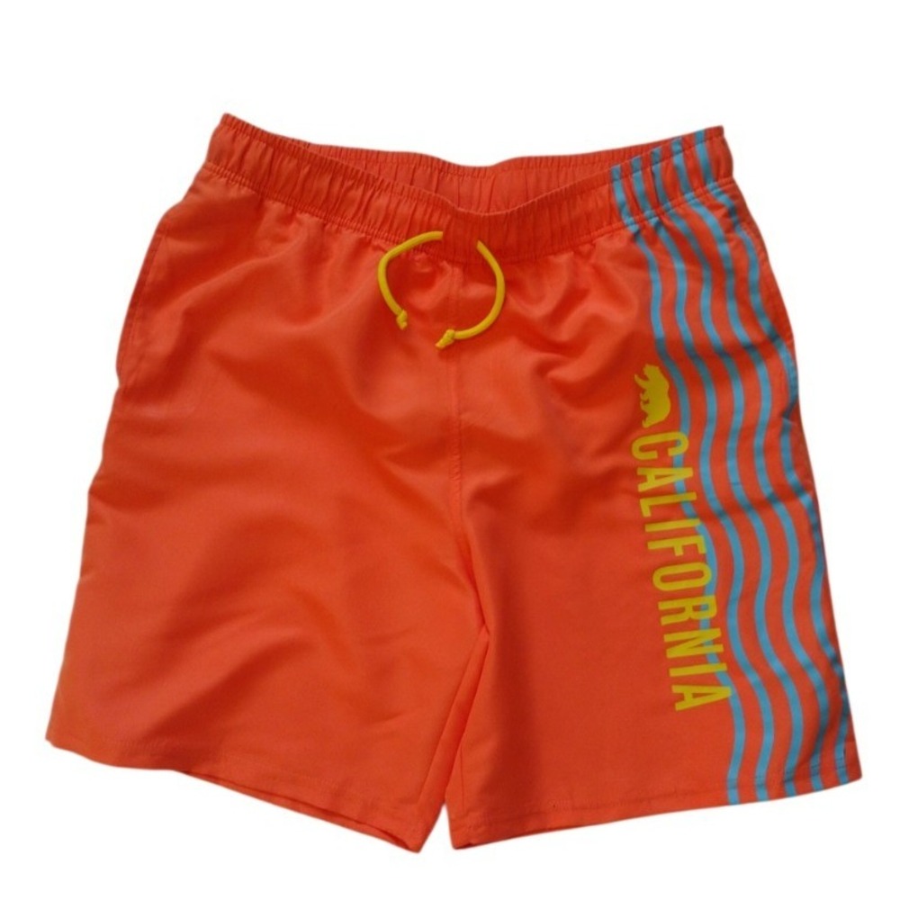 Creative Apparel‎ Concepts Swim Trunks Men Large Orange California Graphic Beach